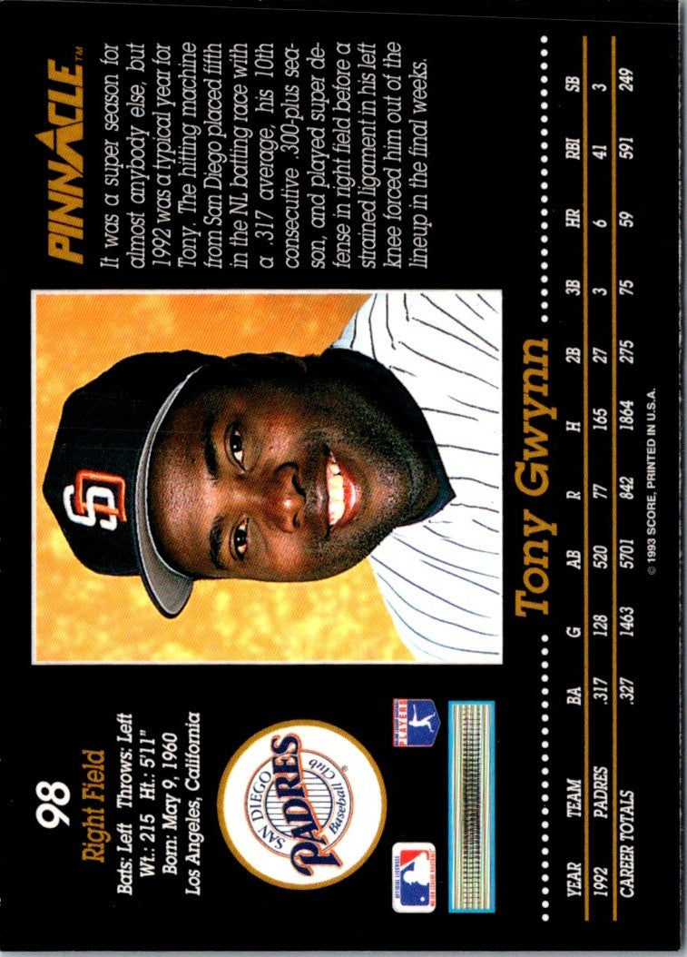 1993 Pinnacle Tony Gwynn