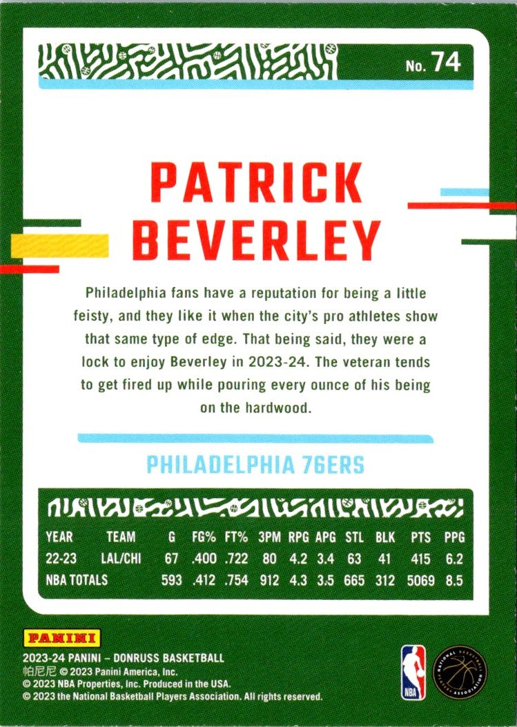 2023 Donruss Patrick Beverley