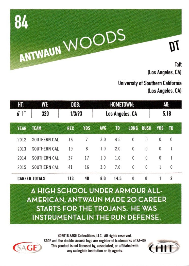 2016 SAGE HIT Antwaun Woods