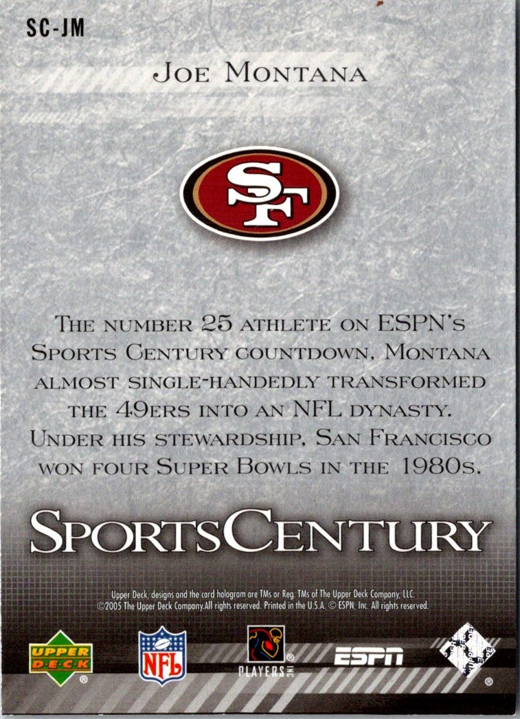 2005 Upper Deck ESPN Sports Century Joe Montana