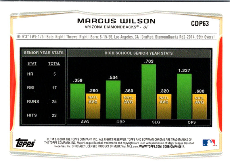 2014 Bowman Draft Picks & Prospects Chrome Marcus Wilson