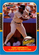 1987 Donruss Highlights Tony Gwynn