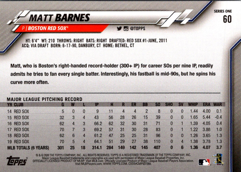 2020 Topps Matt Barnes