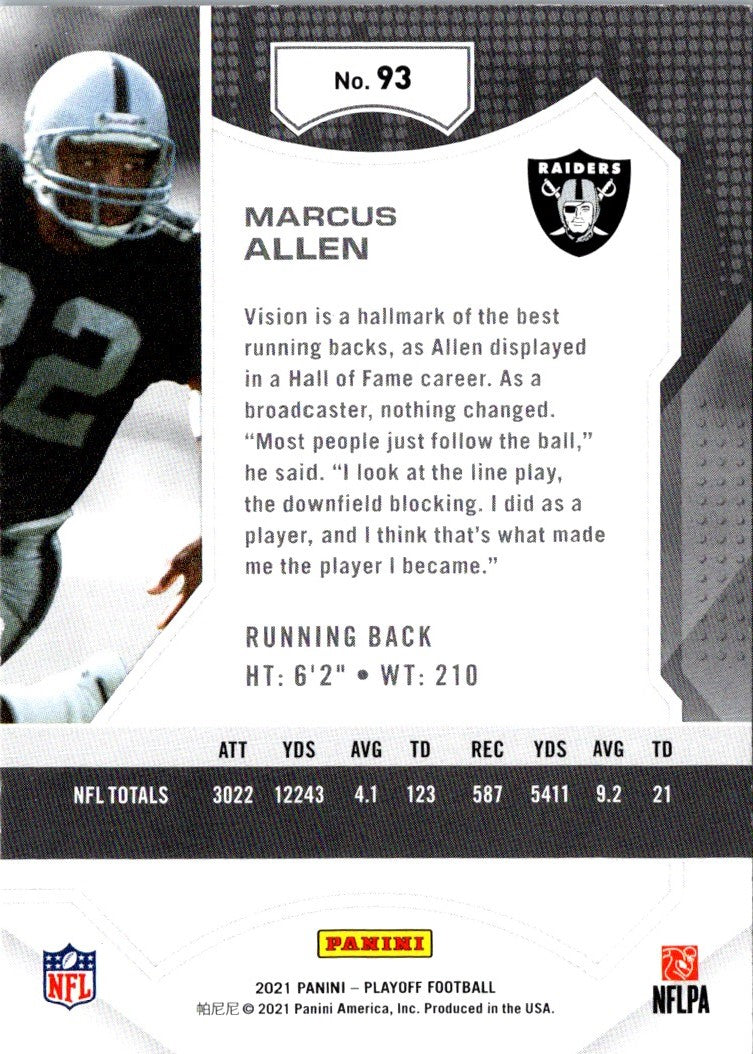 2021 Panini Playoff Marcus Allen