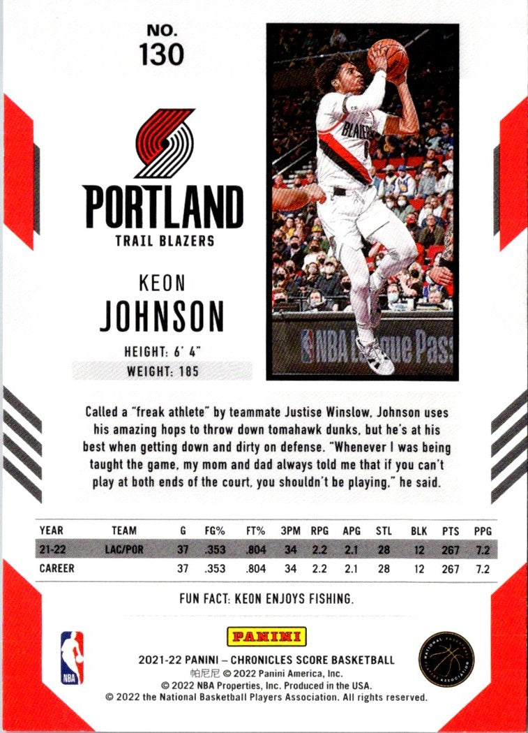 2021 Panini Chronicles Red Keon Johnson