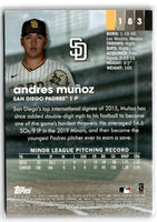 2020 Stadium Club Andres MuÃ±oz #183 Rookie