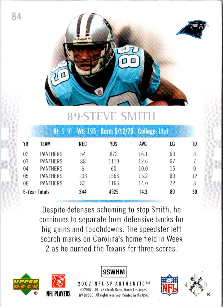 2007 SP Authentic Steve Smith