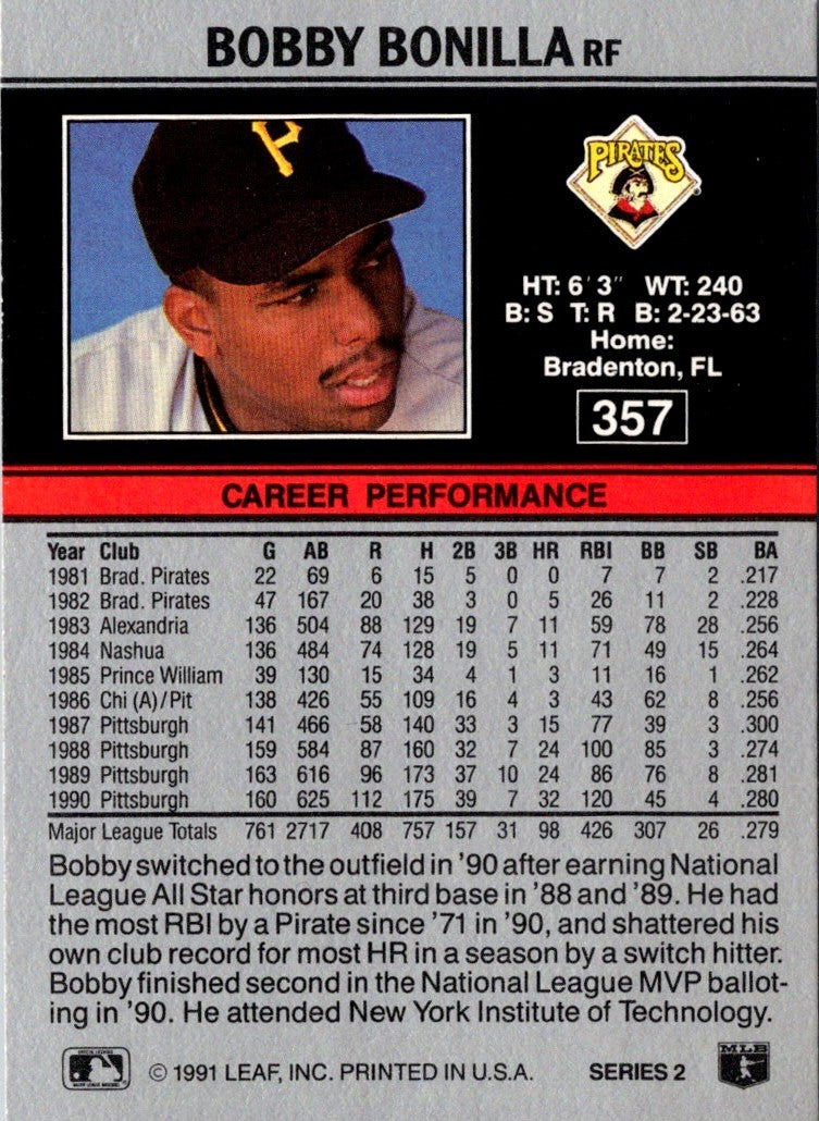 1991 Leaf Bobby Bonilla