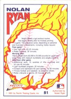 1991 Pacific Nolan Ryan Texas Express I Ryan's Routine #81