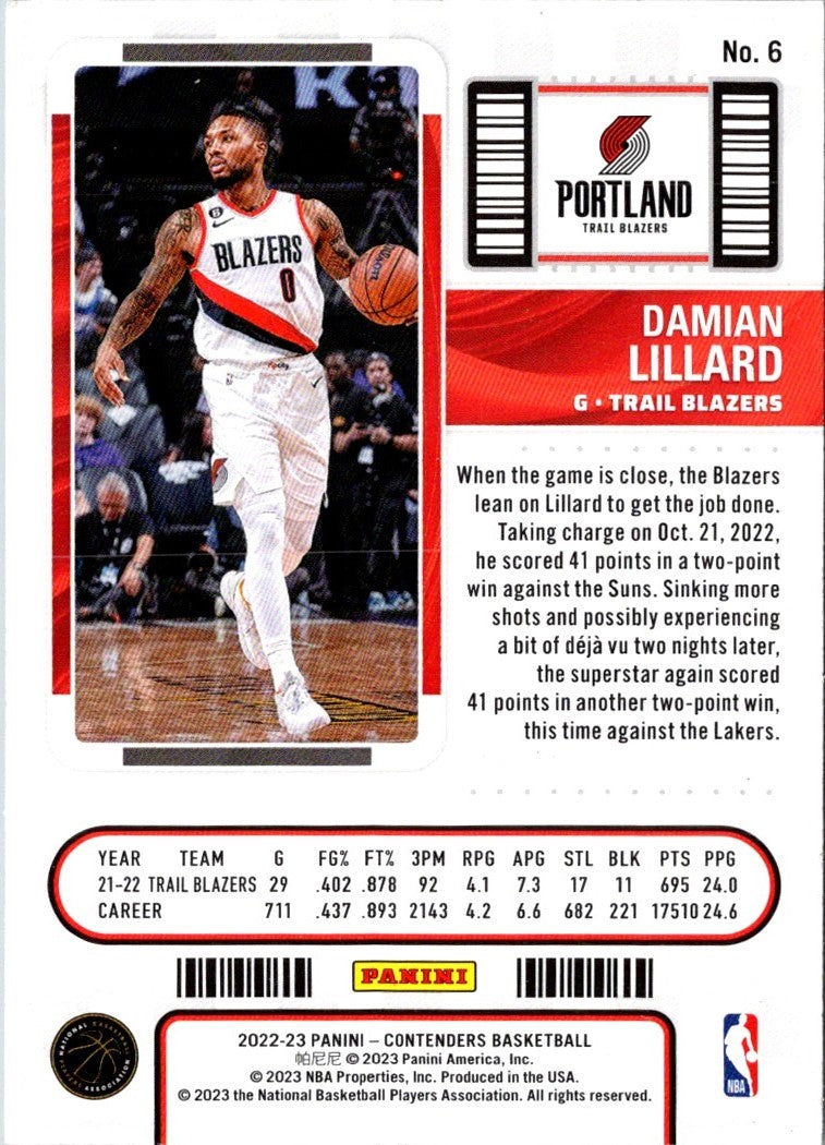 2023 Panini Mosaic Heat Check Damian Lillard