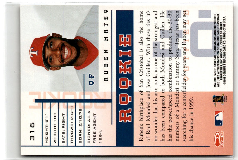 1998 Leaf Rookies & Stars Ruben Mateo