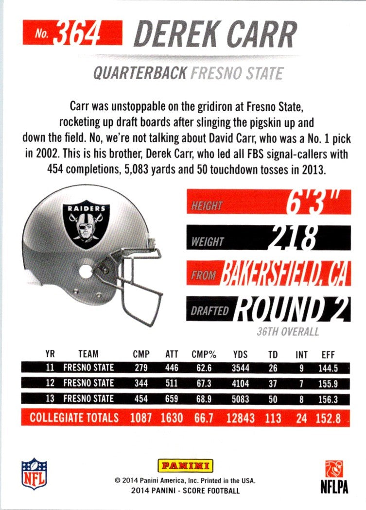 2014 Score Derek Carr