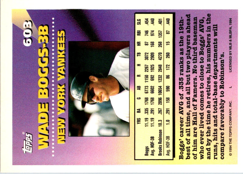 1994 Topps Wade Boggs