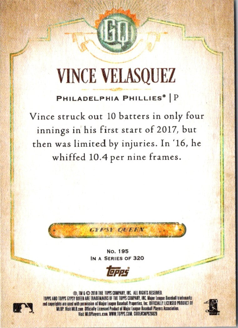 2018 Topps Gypsy Queen Vince Velasquez