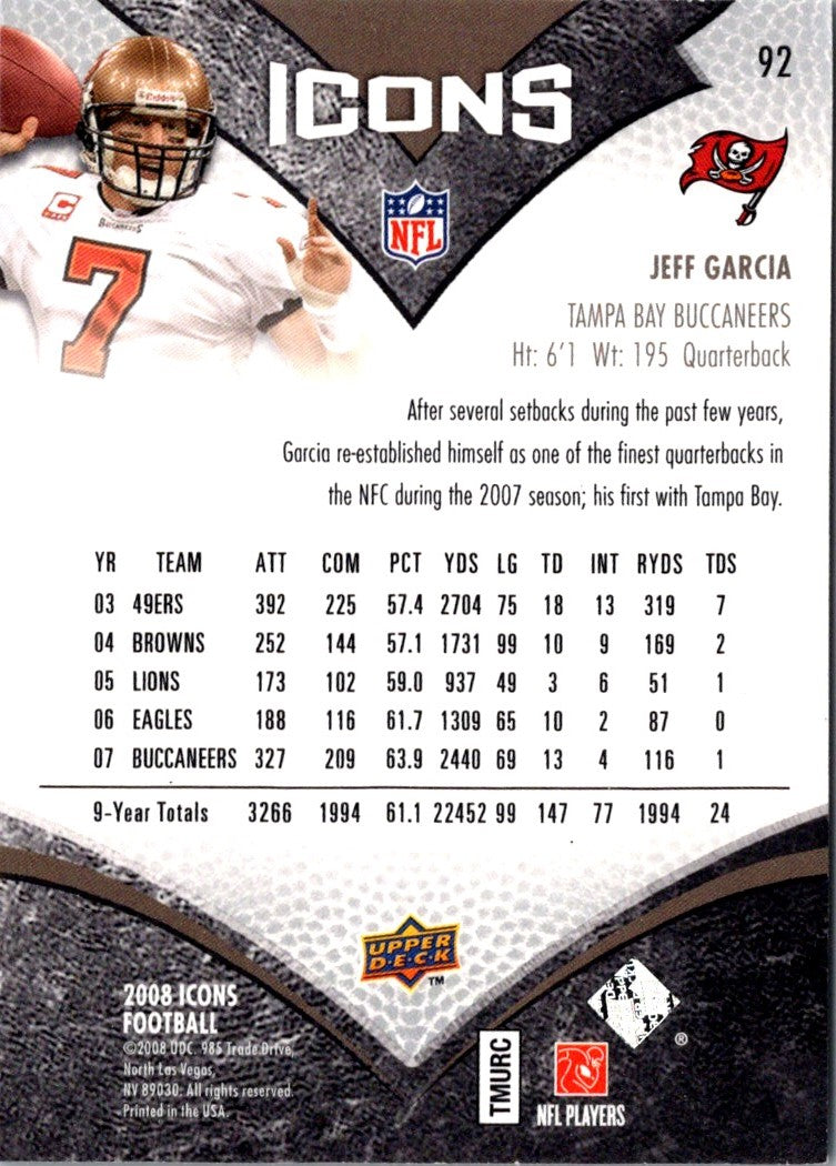 2008 Upper Deck Icons Jeff Garcia