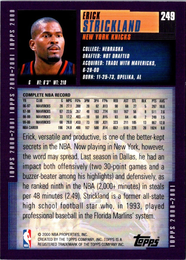 2000 Topps Erick Strickland