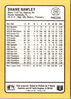 1988 Donruss Baseball's Best Shane Rawley #240