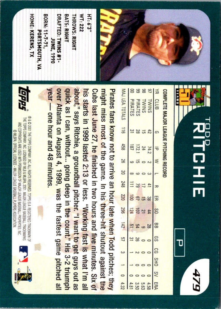 2001 Topps Todd Ritchie