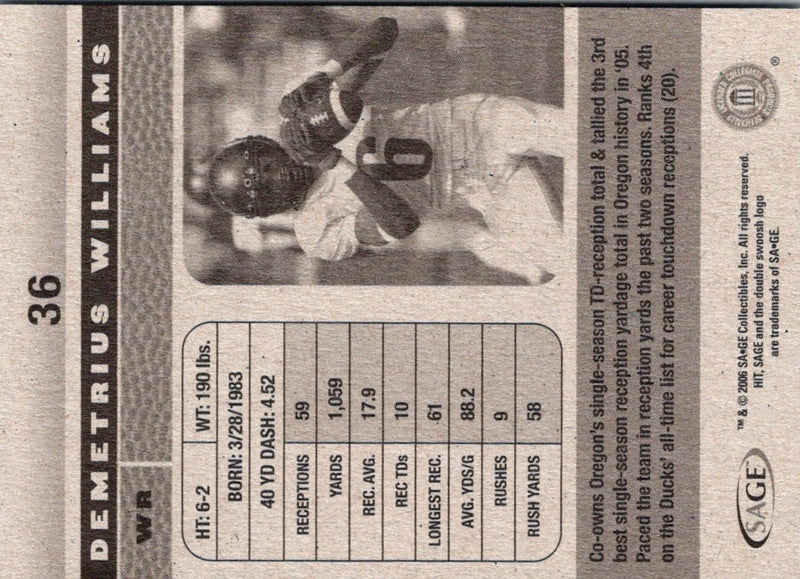 2006 SAGE HIT Demetrius Williams