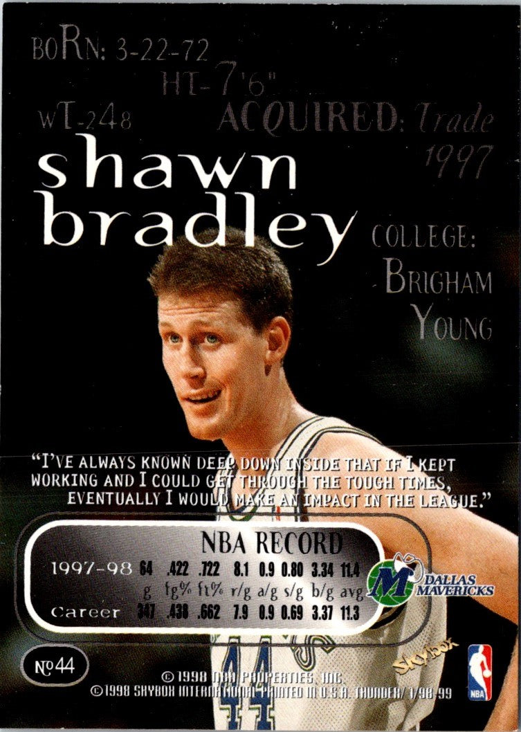 1998 SkyBox Thunder Shawn Bradley