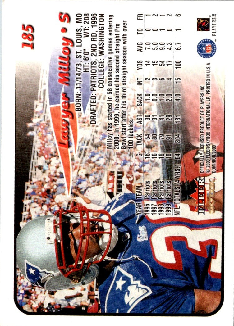 2000 SkyBox Dominion Lawyer Milloy