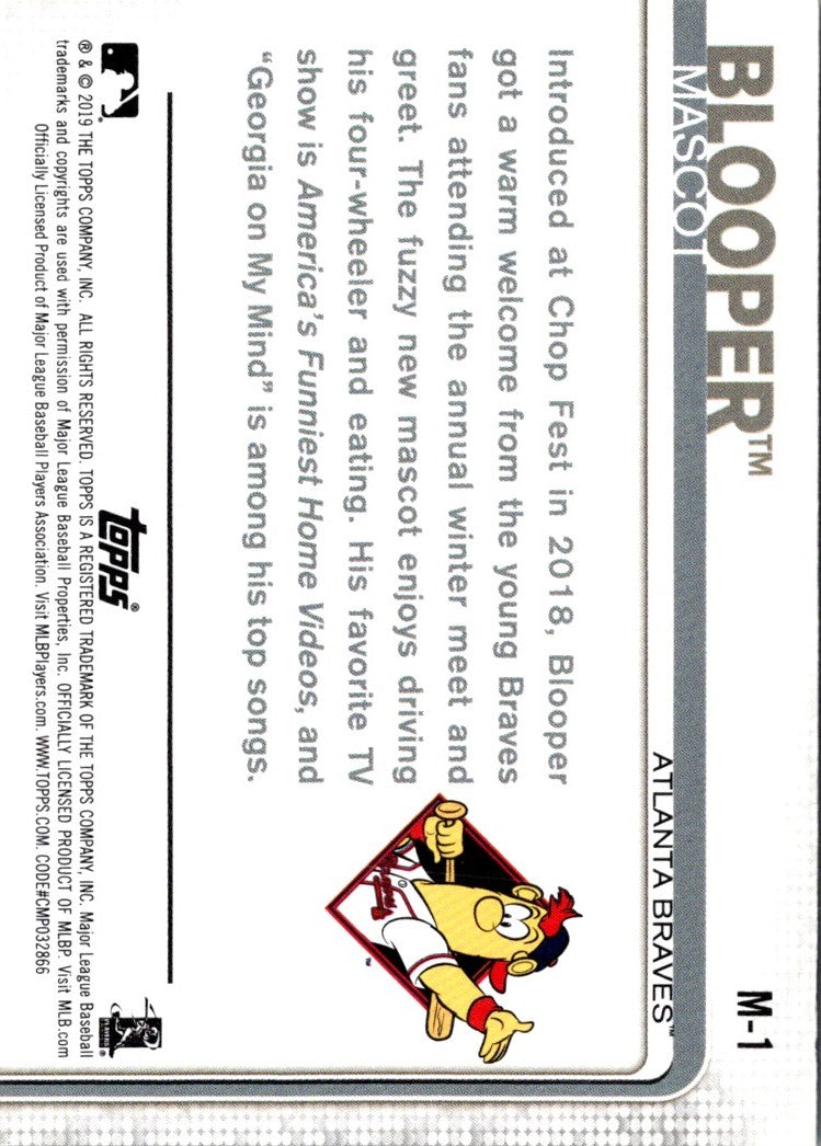 2019 Topps Opening Day Mascots Blooper