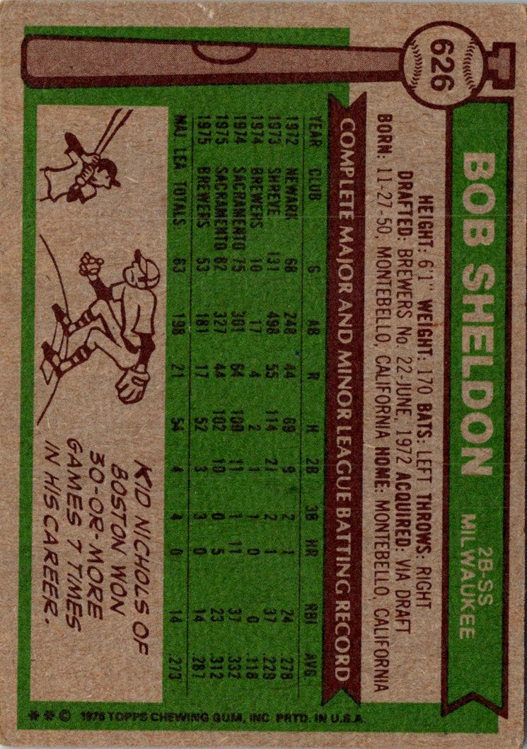 1976 Topps Bob Sheldon