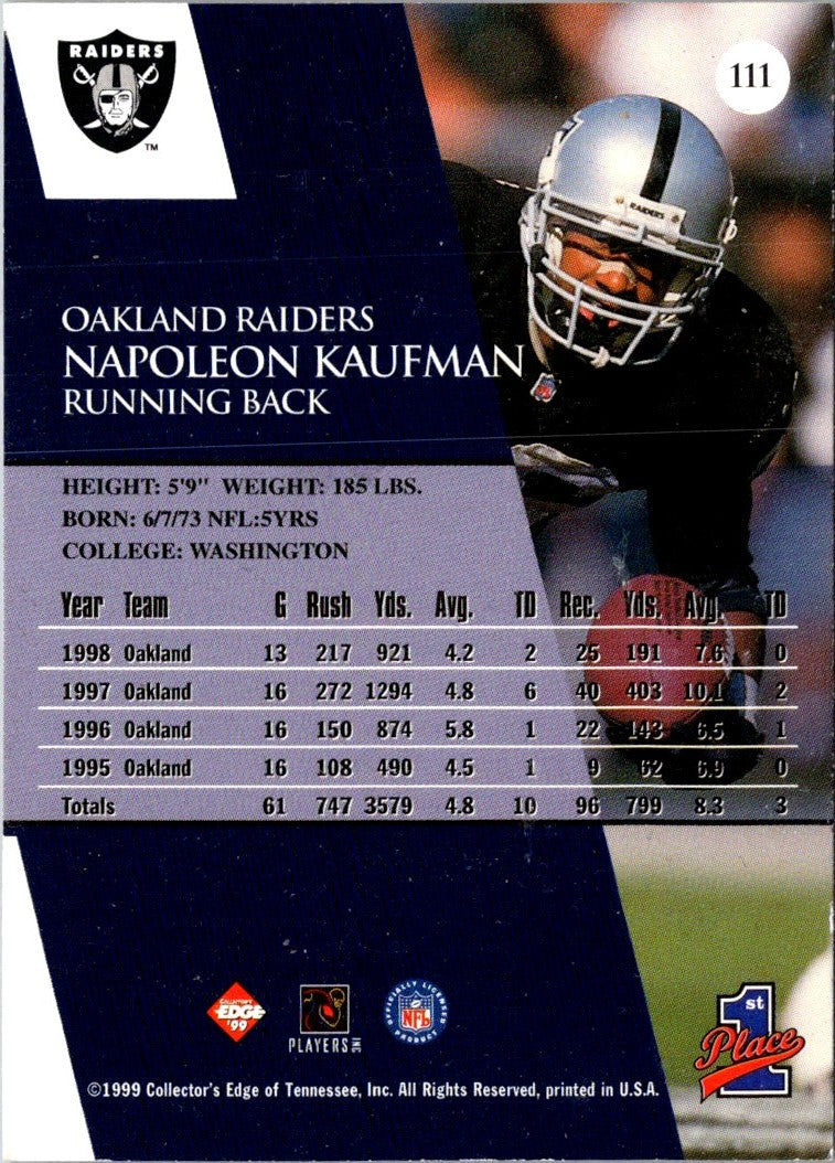 1999 Collector's Edge First Place Napoleon Kaufman