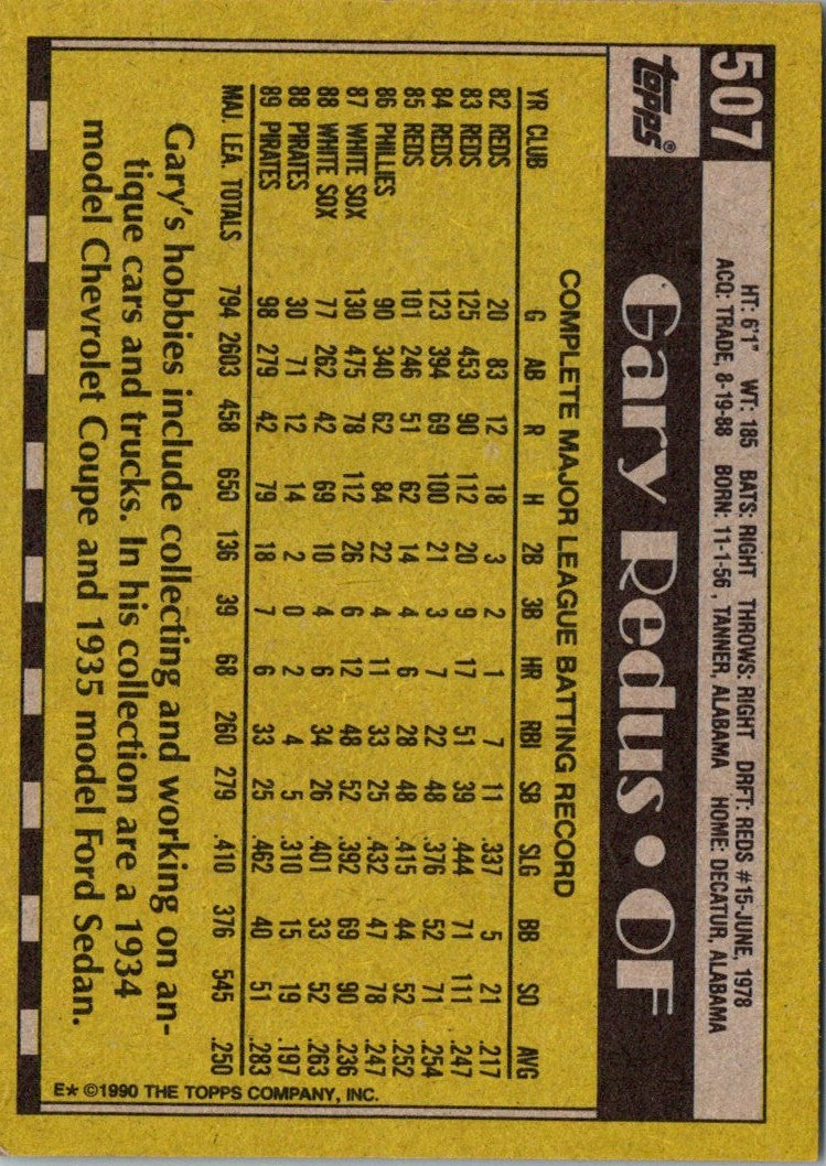 1990 Topps Gary Redus