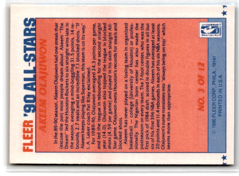 1990 Star Nova Akeem Olajuwon