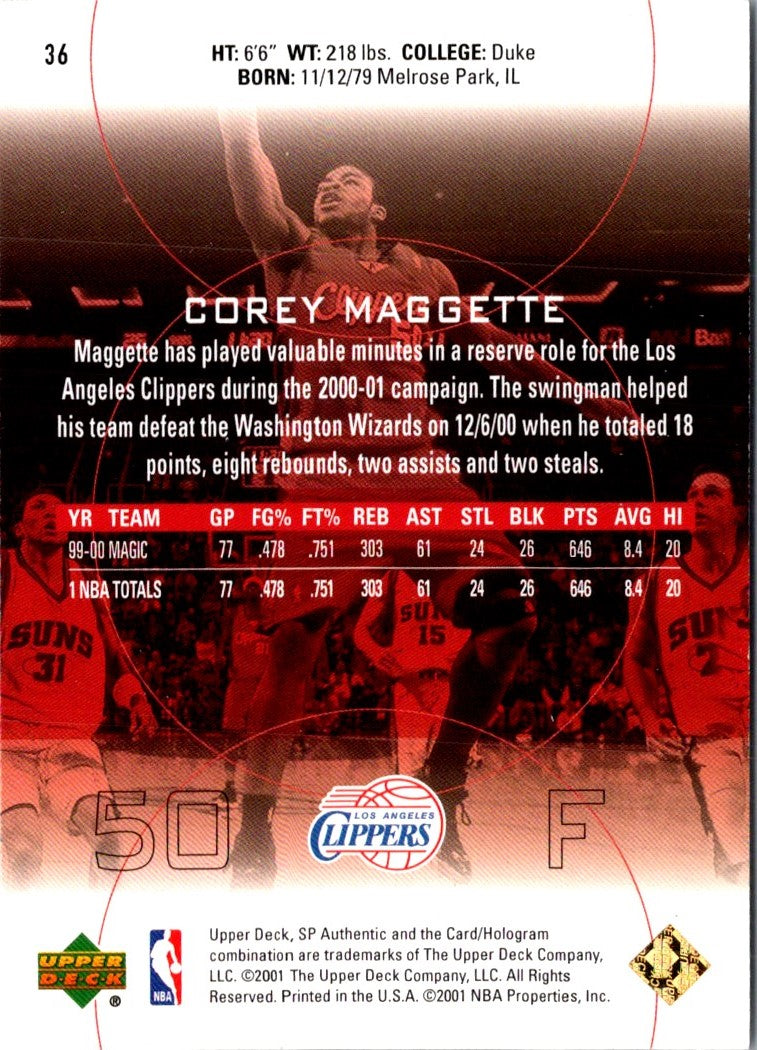 2000 SP Authentic Corey Maggette