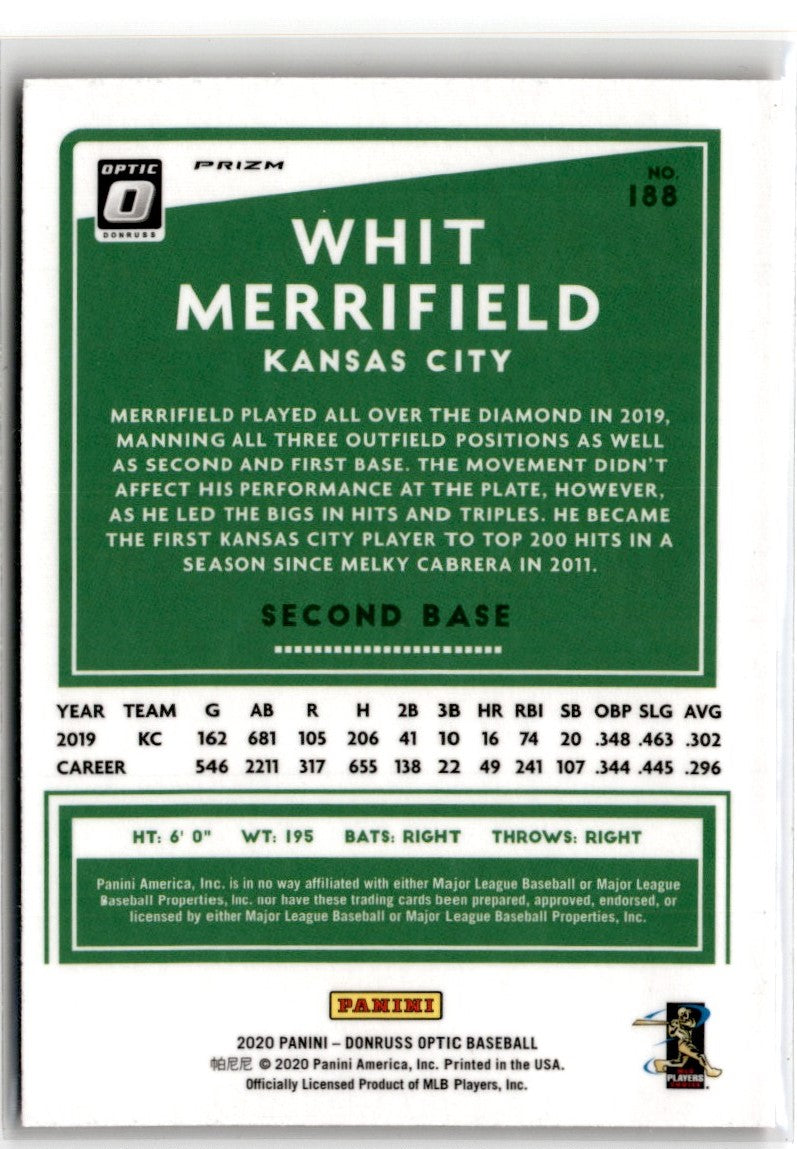 2020 Donruss Optic Red Wave Whit Merrifield