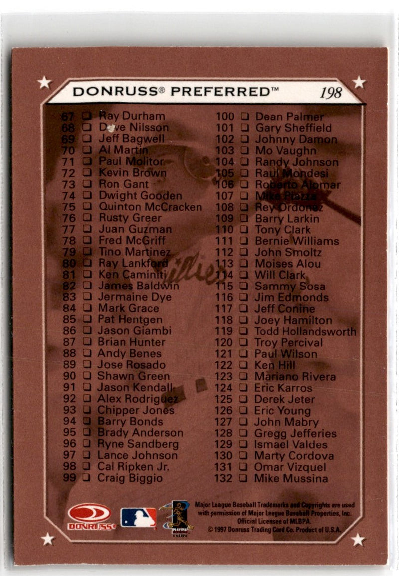 1997 Donruss Preferred Rolen Checklist