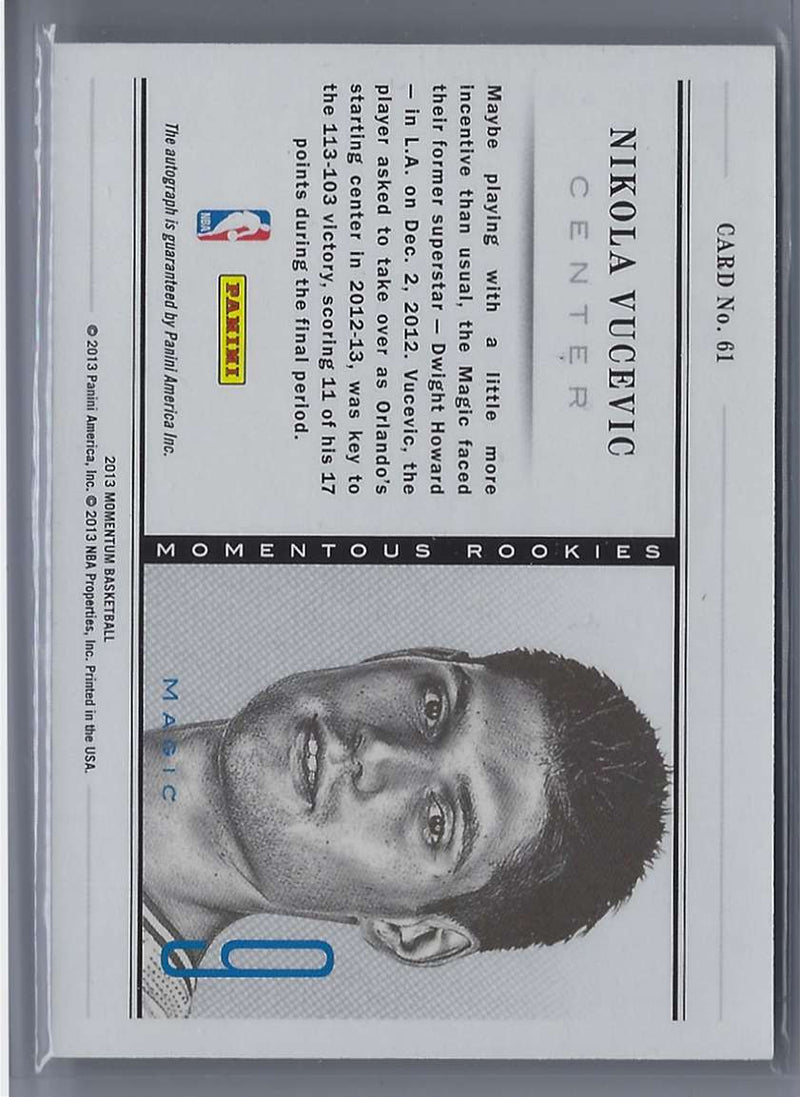 2012 Panini Brilliance Brilliant Beginnings Autographs Nikola Vucevic