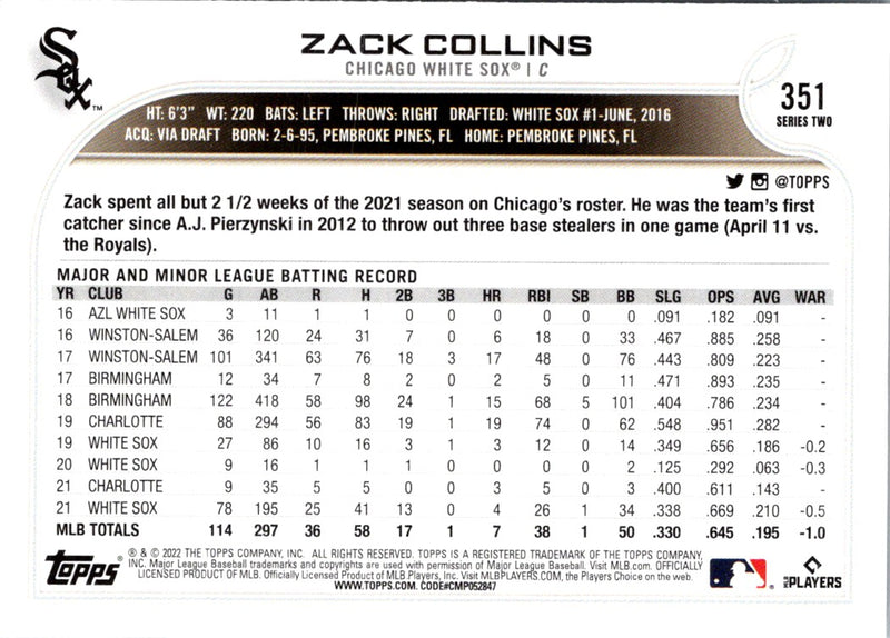 2022 Topps Zack Collins