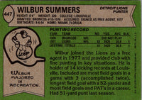 1978 Topps Wilbur Summers #447 Rookie