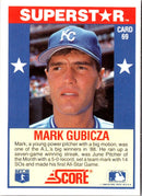 1989 Score Baseball's 100 Hottest Players Mark Gubicza