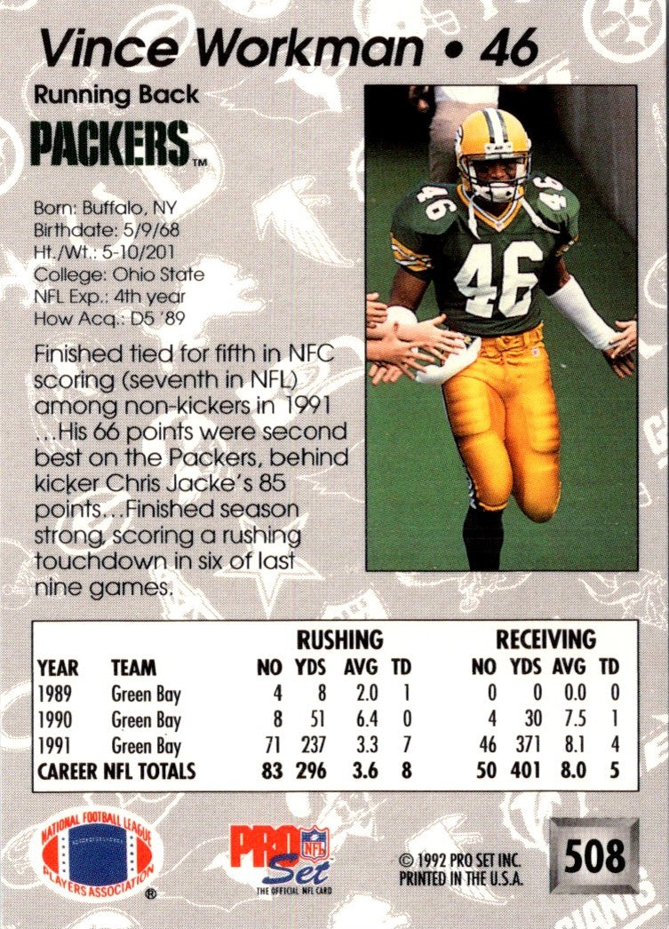 1992 Pro Set Vince Workman