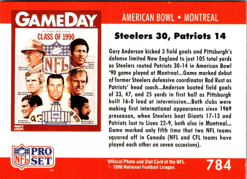 1990 Pro Set American Bowl: Montreal