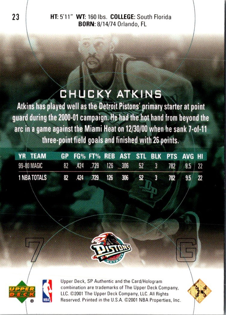 2001 Upper Deck Chucky Atkins