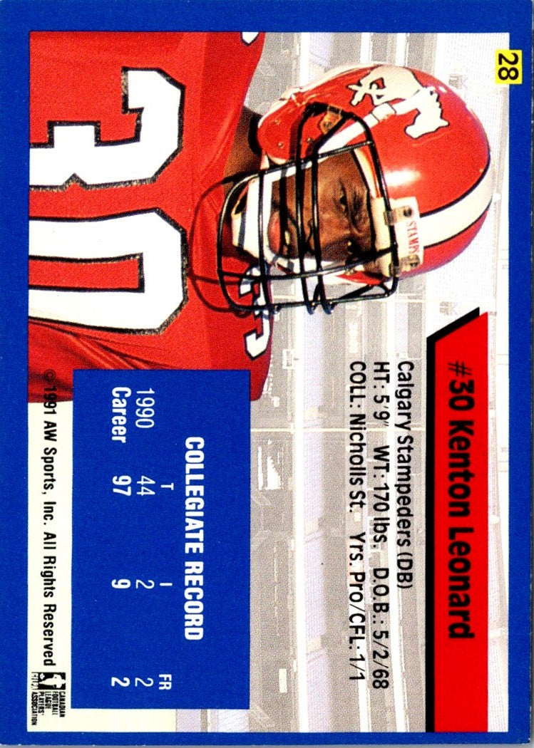 1991 All World CFL Kenton Leonard