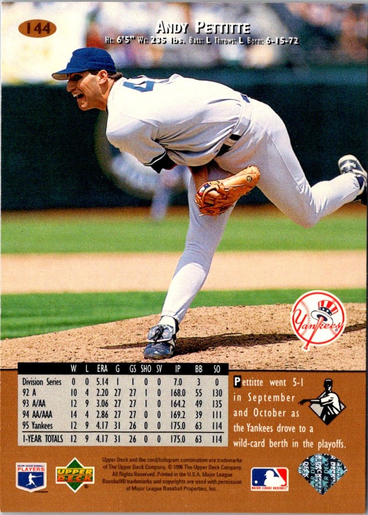 1996 Upper Deck Andy Pettitte