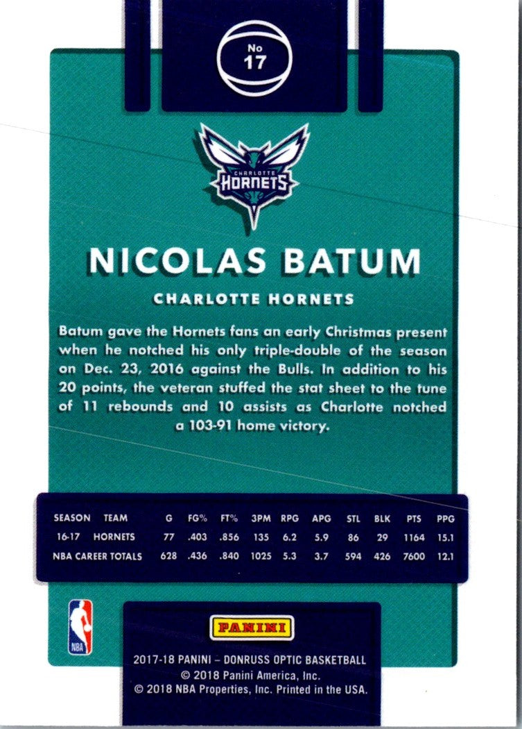 2017 Donruss Optic Nicolas Batum