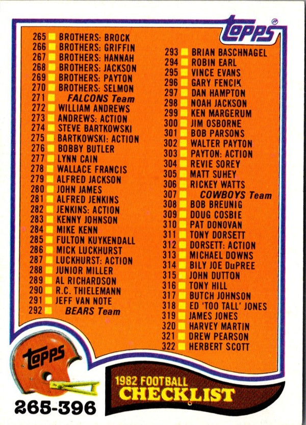 1982 Topps Checklist 265-396 #527