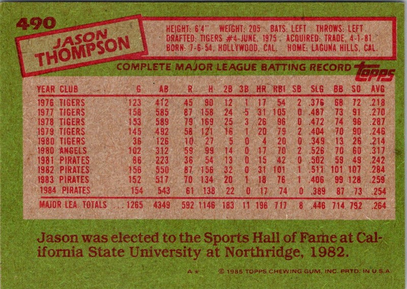 1985 Topps Jason Thompson