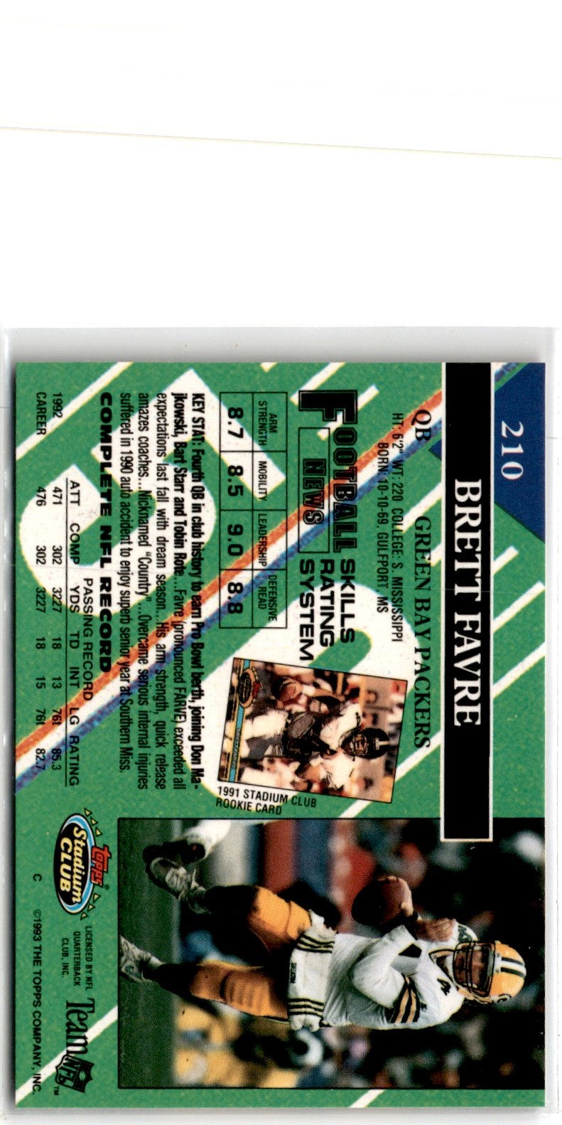 1993 Stadium Club Brett Favre