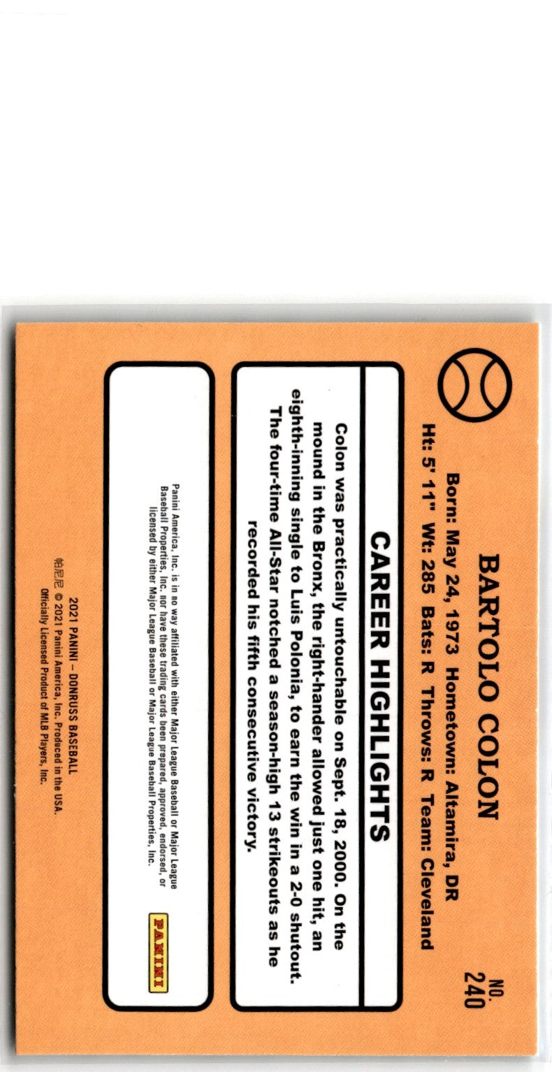 2021 Donruss Bartolo Colon