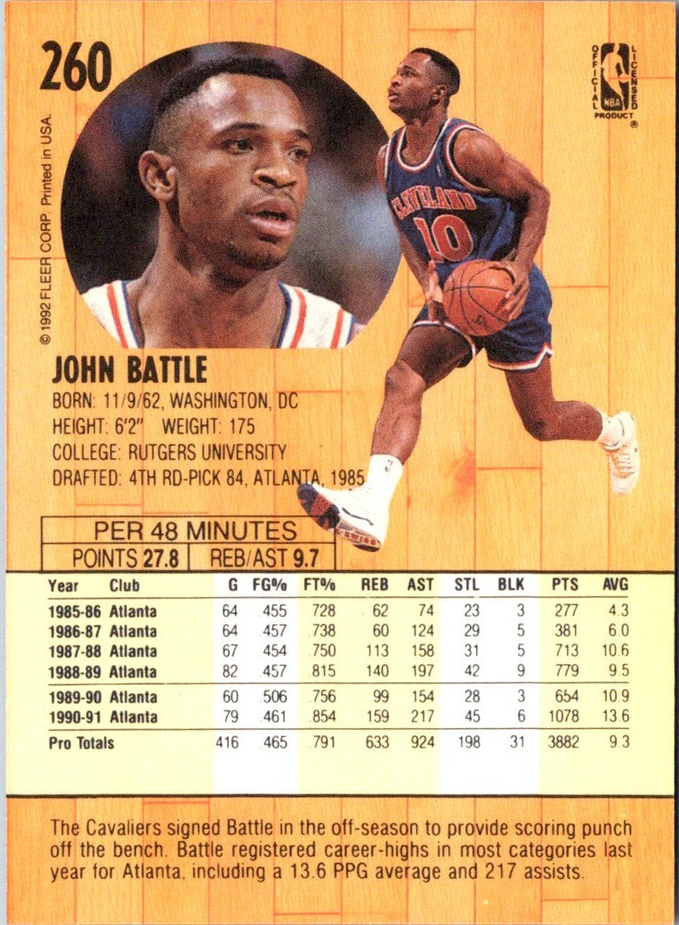 1991 Fleer John Battle