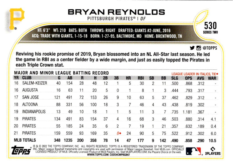 2022 Topps Bryan Reynolds