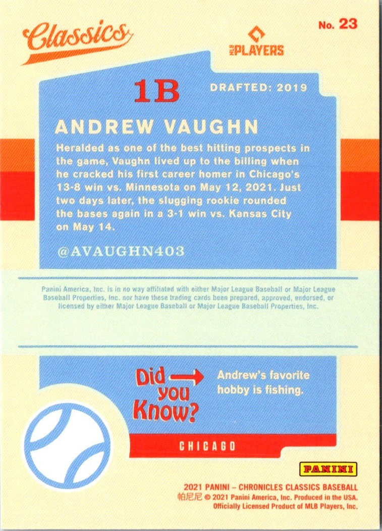 2021 Panini Chronicles Classics Andrew Vaughn